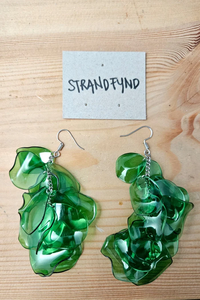 Strandfynd ROSALIE - Mörkgrön krok silver