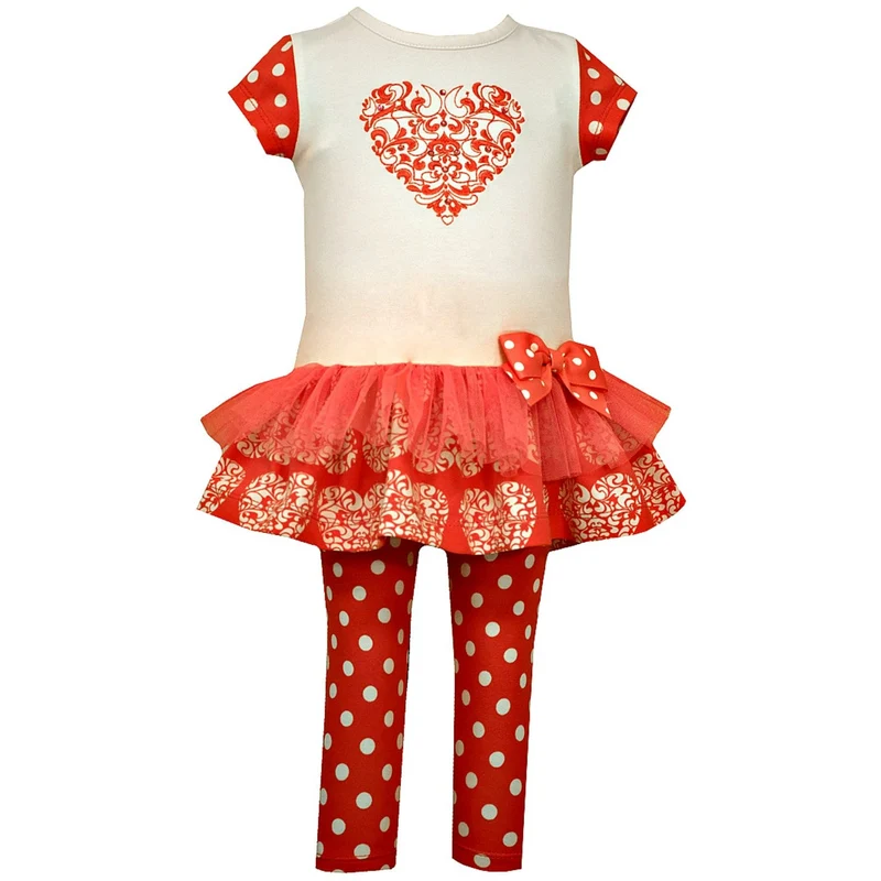 Bonnie Jean Girl's Valentine's Heart Tutu Set