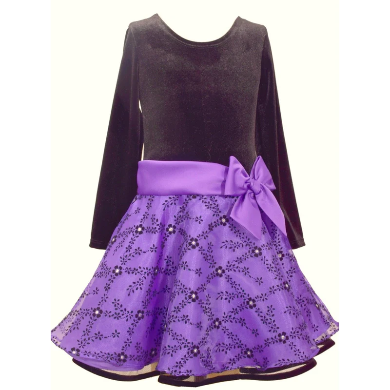 Bonnie Jean Girls Purple Velour Hipster Dress