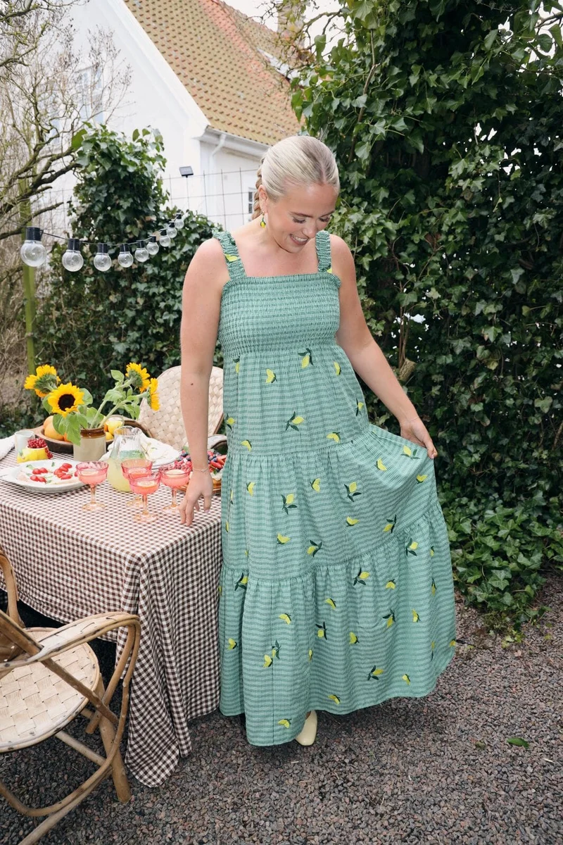 Molly&My x Caroline Dan - Cheerful Dress - Lemon Emb.fabric