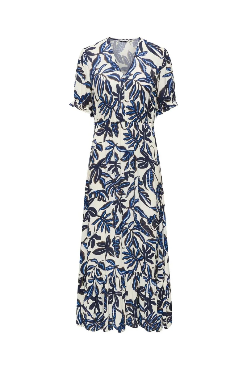 Only - Onlchianti S/S Long Dress - 5103249 Egret Alsace Flower