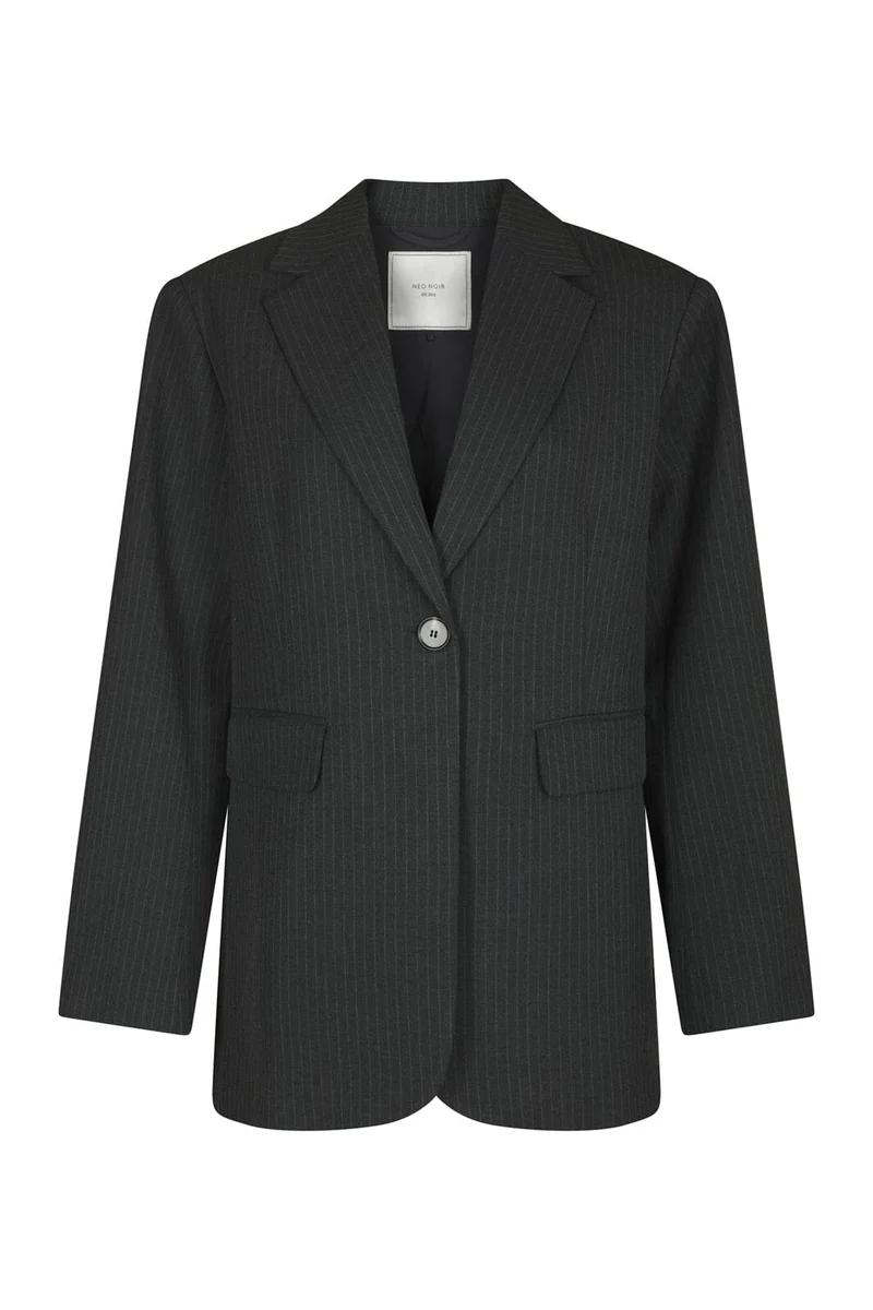 Neo Noir - Aarielle Slim Pinstripe Blazer 171088 - 107 - Dark Grey Melange