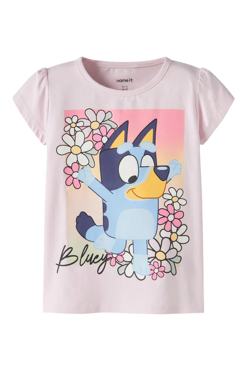 Name It - Nmfmaka Bluey Ss Top Sky - 4998565 Cradle Pink