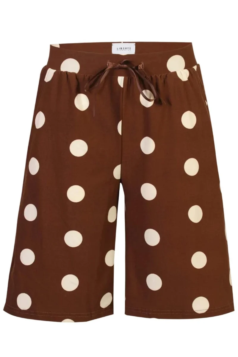 Liberte - Alma-Long-Shorts 9574 - Brown Creme Dot