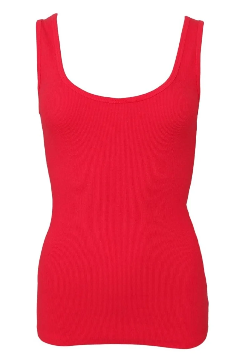 Black Colour - Bcvibs Rib Tank Top 41164 - Shirts - Red