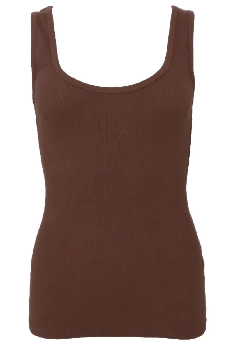 Black Colour - Bcvibs Rib Tank Top 41164 - Shirts - Espresso