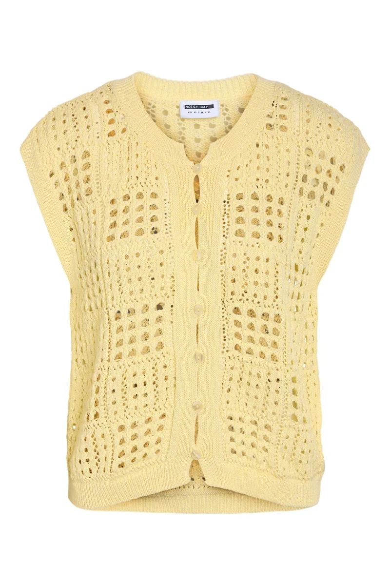 Noisy May - Nmtammy S/L O-Neck Knit Cardi Fwd - 4981003 French Vanilla