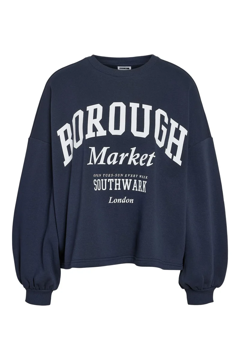 Noisy May - Nmmellie L/S Crew Neck Sweat - 5018979 Navy Blazer Print