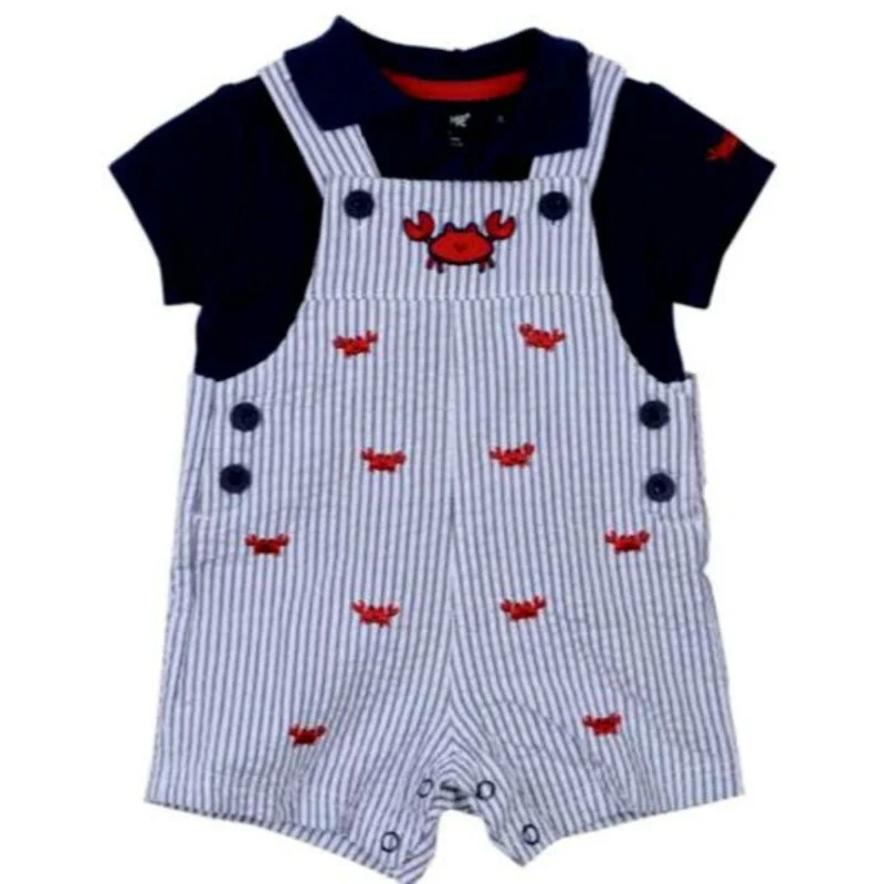 Little Me Baby Boys Crab Shortall Set 6 months