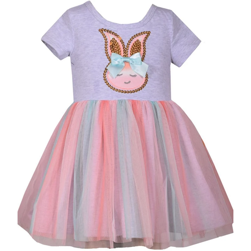 Bonnie Jean Girls Dress Ombre Bunny Rabbit