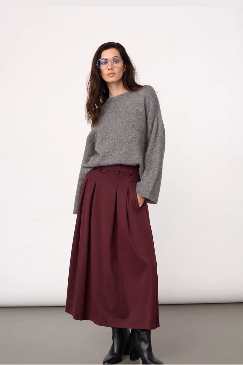 Co´Couture - Terrycc Pleat Skirt 500363 - 30005 - Wine Red