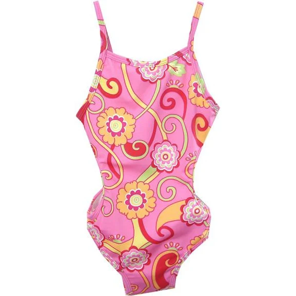 Big Fish Poochie Posie Side Cut Out Swimsuit 2T - 6X (2879J) FINAL SALE