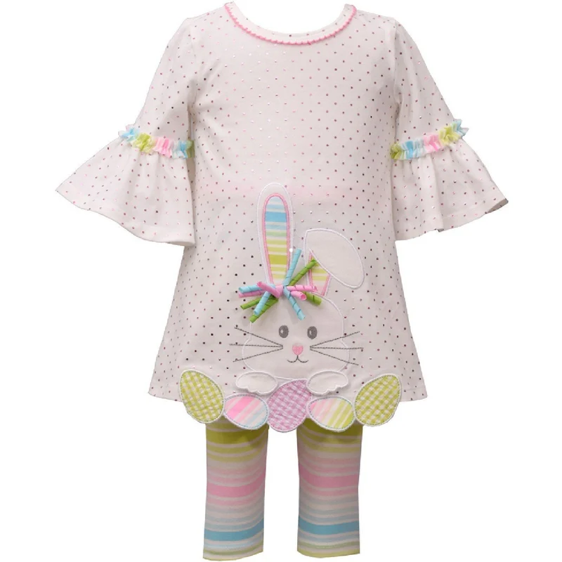 Girls Easter Bunny Egg Hem Capri Set