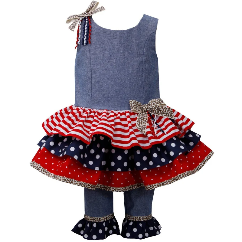 Bonnie Jean 4th of July Stars & Stripes Legging Set