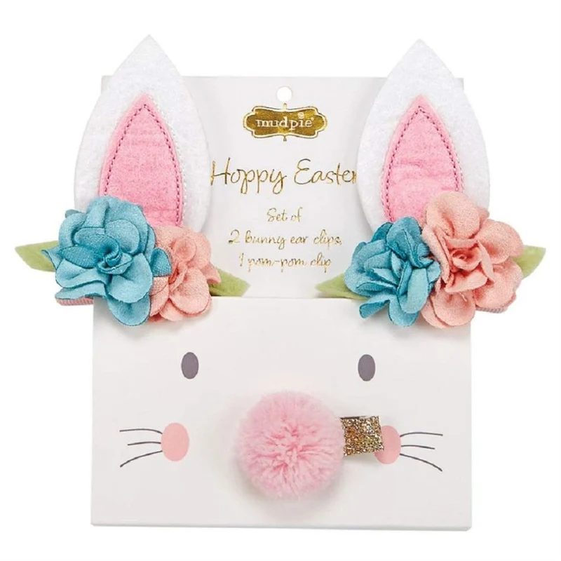 Girls Easter Hair Clip Set : Easter Bunny