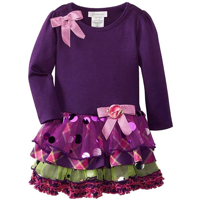 Bonnie Jean Collection: Purple Tiered Dress