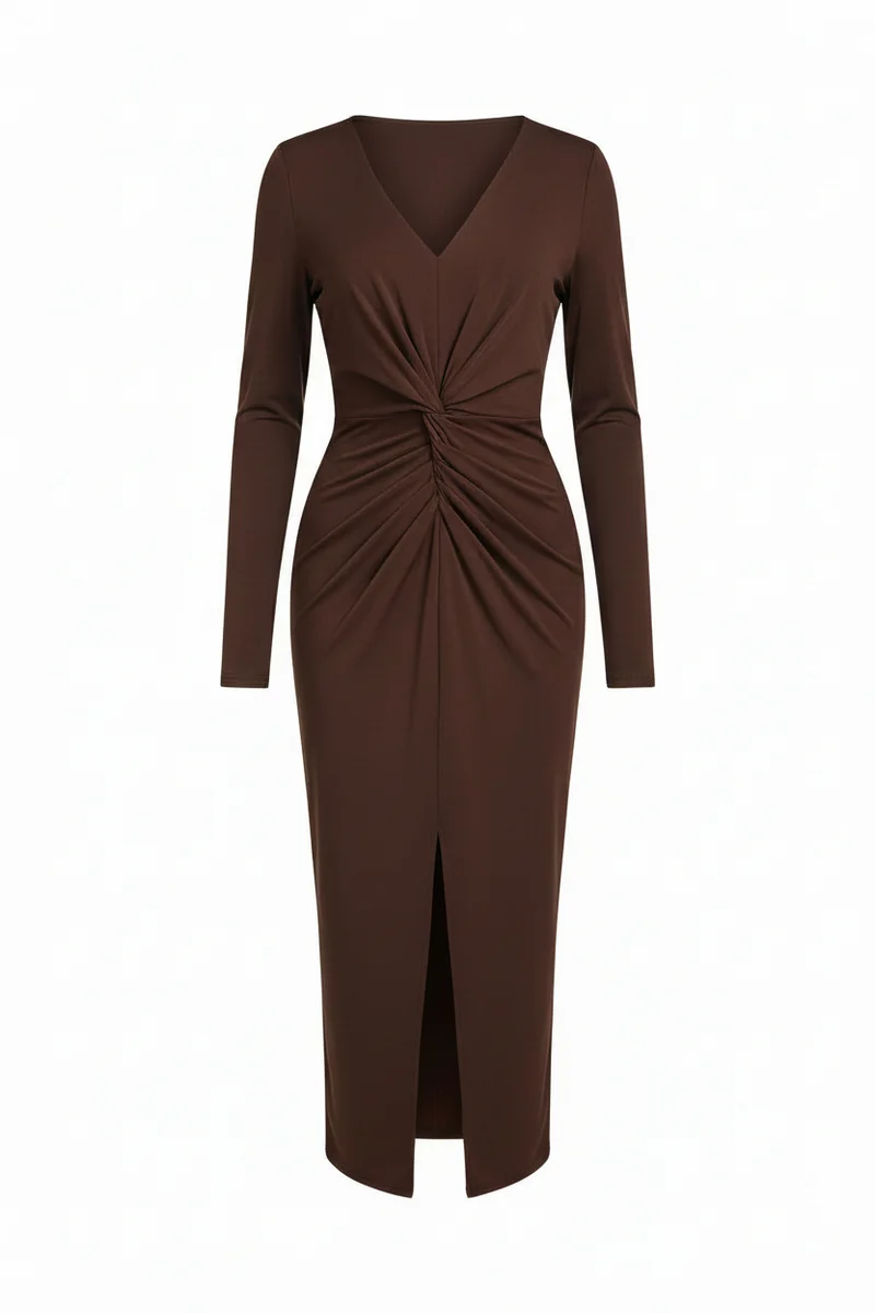 A-bee - Aveline dress - Dark Brown