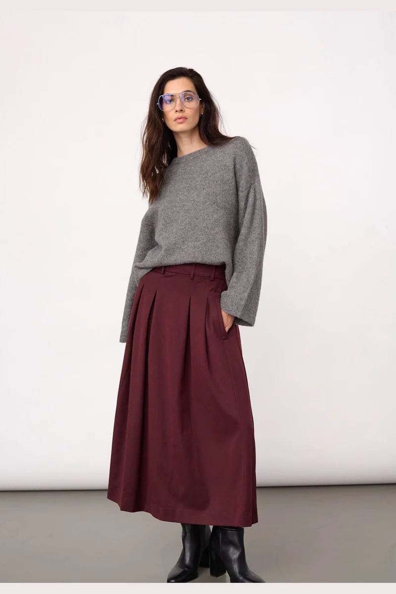 Co´Couture - Terrycc Pleat Skirt 500363 - 30005 - Wine Red