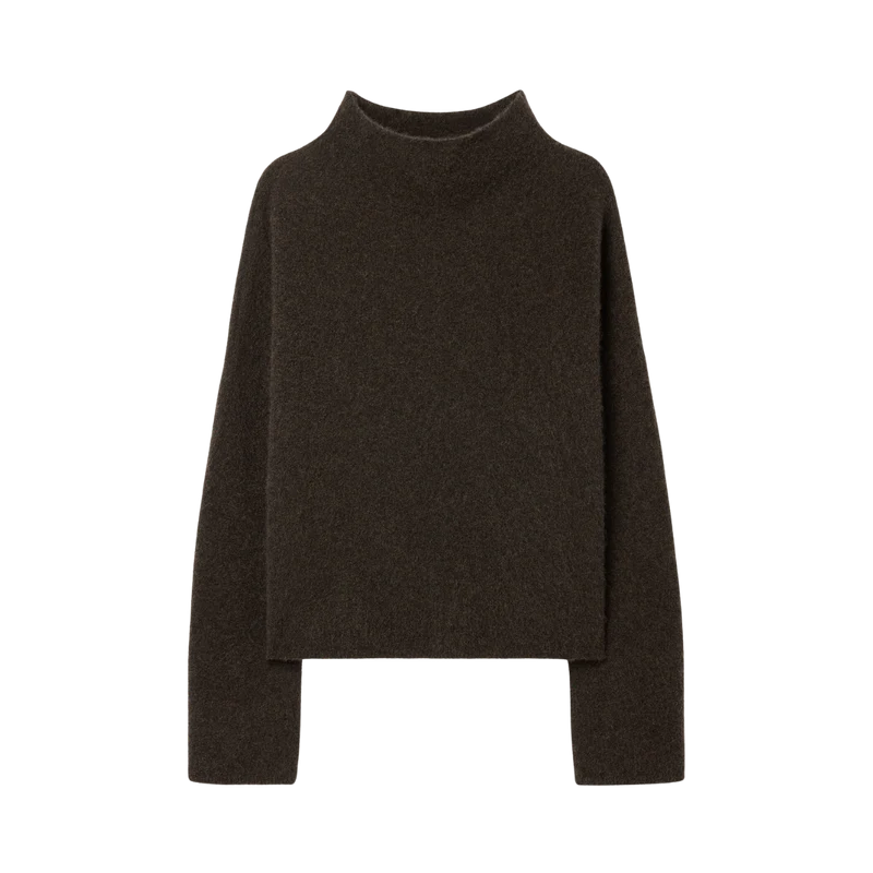 Mika Yak Funnelneck Sweater - Dark Khaki Green