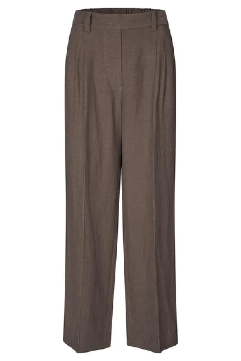 Second Female - Lino Trousers 57098 - Chocolate Brown 6139