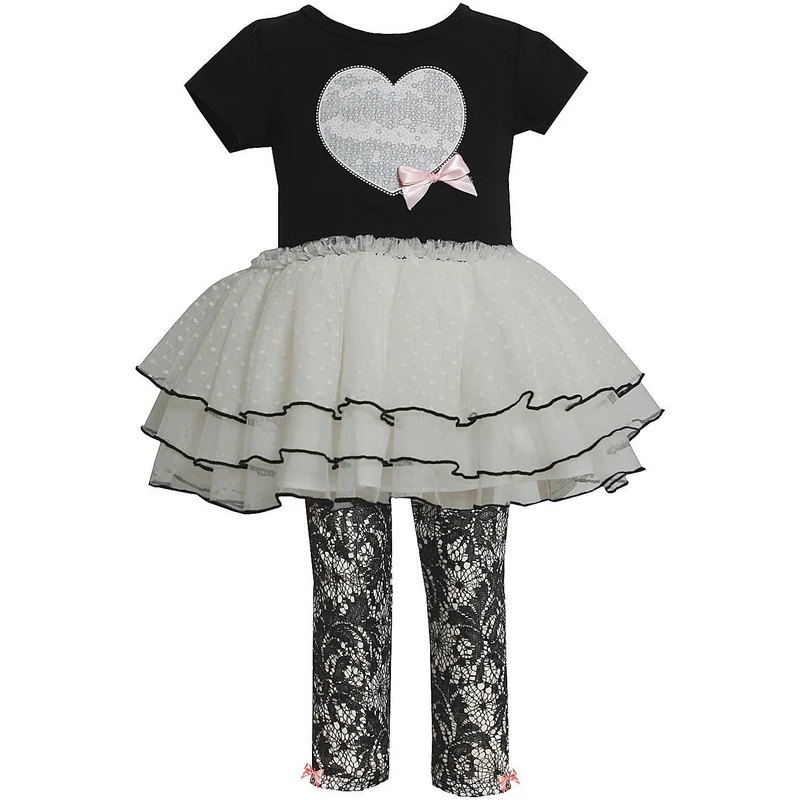 Bonnie Jean Valentine Heart Legging Set
