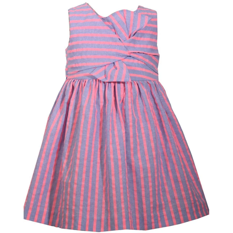 Girls Sundress Seersucker Twist