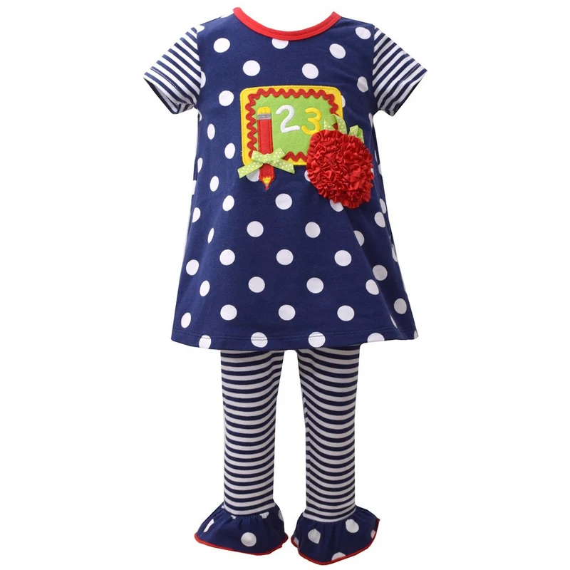 Bonnie Jean Girl's Navy 123 Chalkboard Knit Legging Set