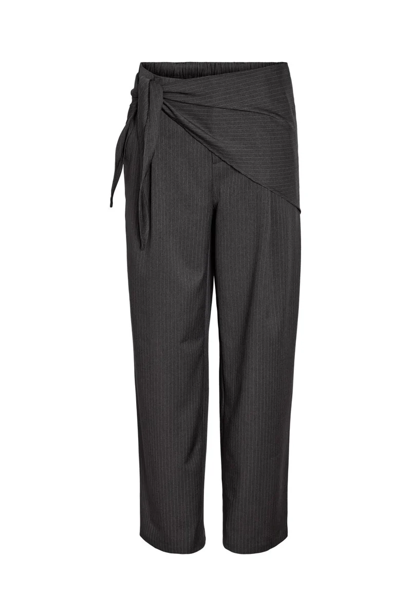 Noisy May - Nmpine Pinstripe Scarf Pant Tnt/20 - 5213288 Charcoal Gray Pinstripe