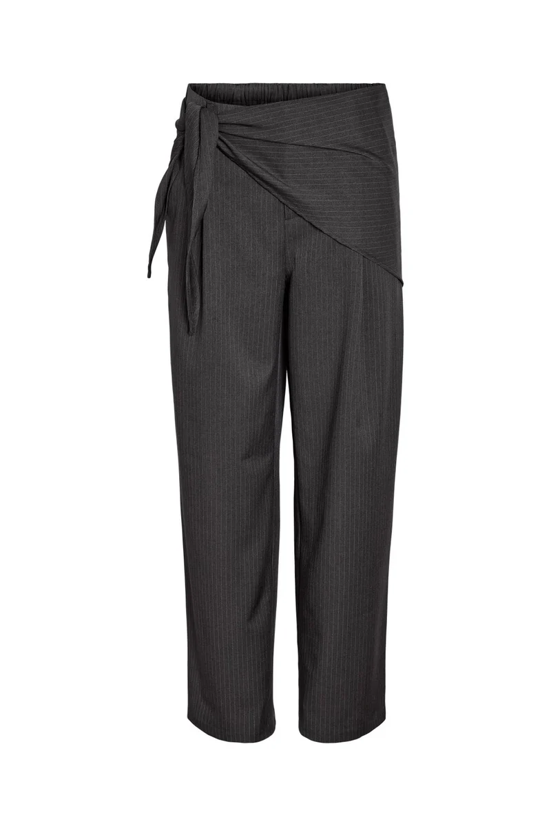 Noisy May - Nmpine Pinstripe Scarf Pant Tnt/20 - 5213288 Charcoal Gray Pinstripe