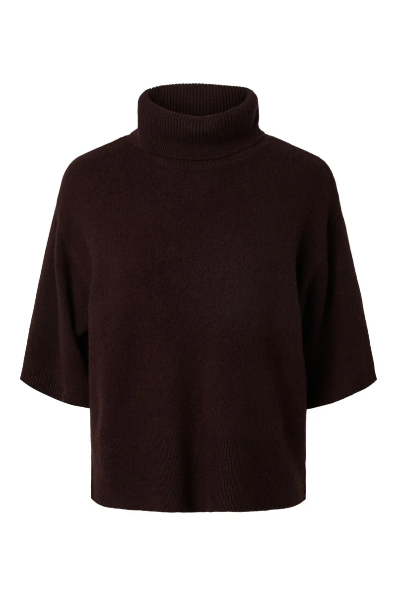 Yas - Yasemila 2/4 Wool Knit Pullover - 5118842 Coffee Bean