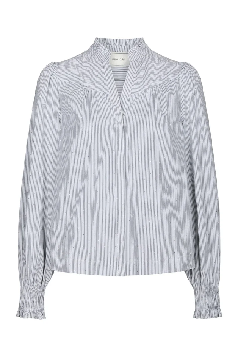 Neo Noir - Astrida Stripe Stone Blouse 167292 - 120 - White