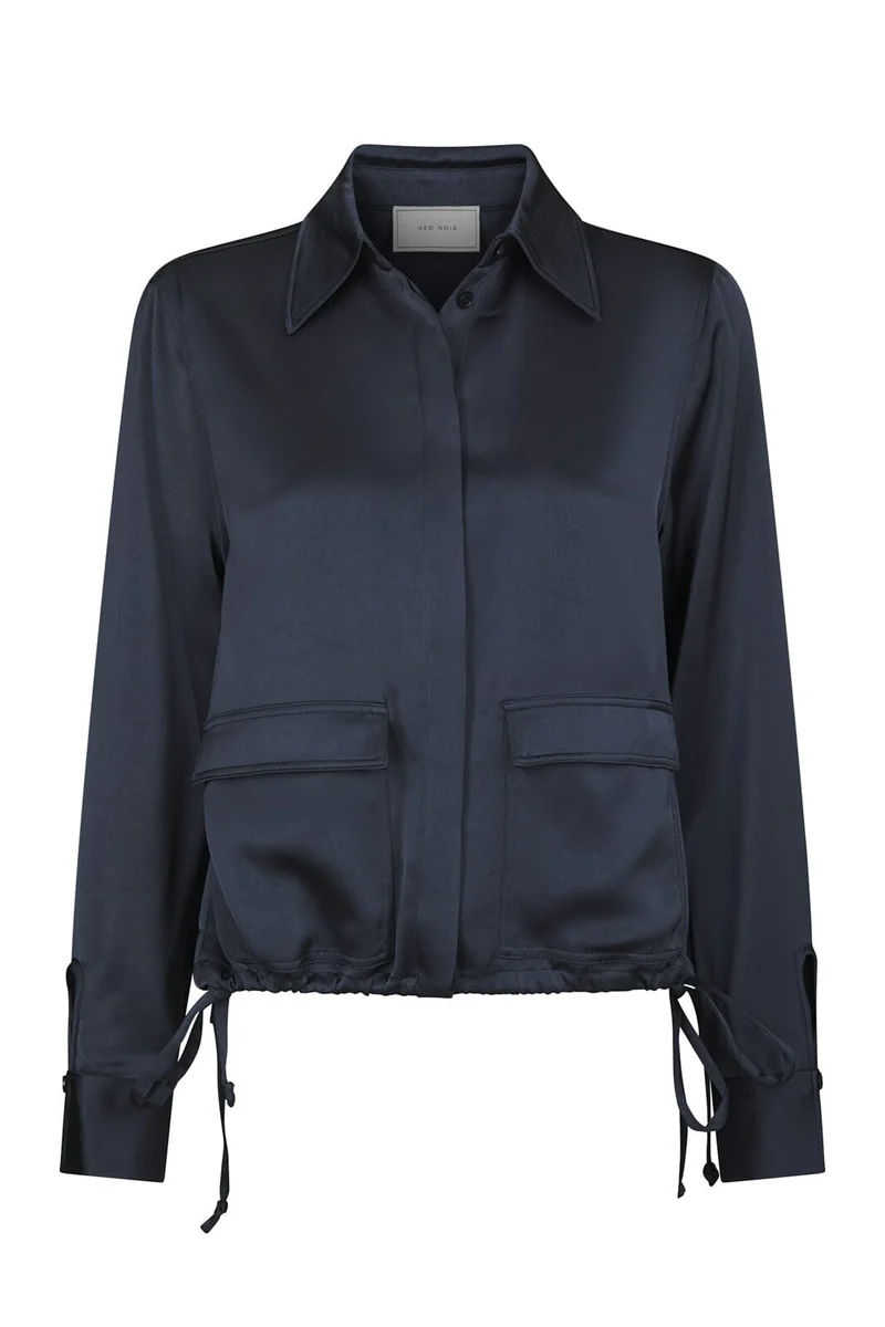 Neo Noir - Manille Heavy Sateen Shirt 169616 - 678 - Midnight Blue