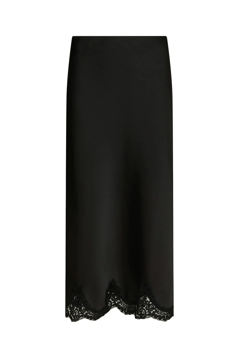 Neo Noir - Kallista Heavy Sateen Lace Skirt 171263 - 100 - Black