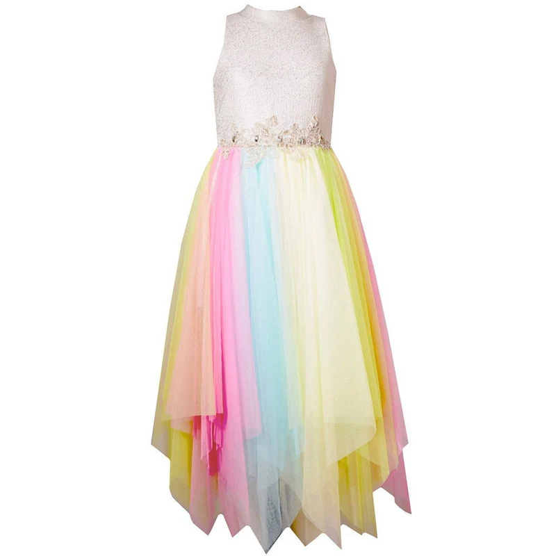 Bonnie Jean Girls Rainbow Hanky Hem Dress
