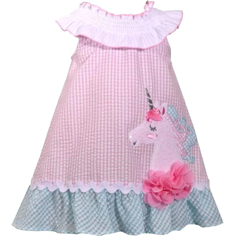Baby Girls Party Dress Unicorn Smocked Sundress