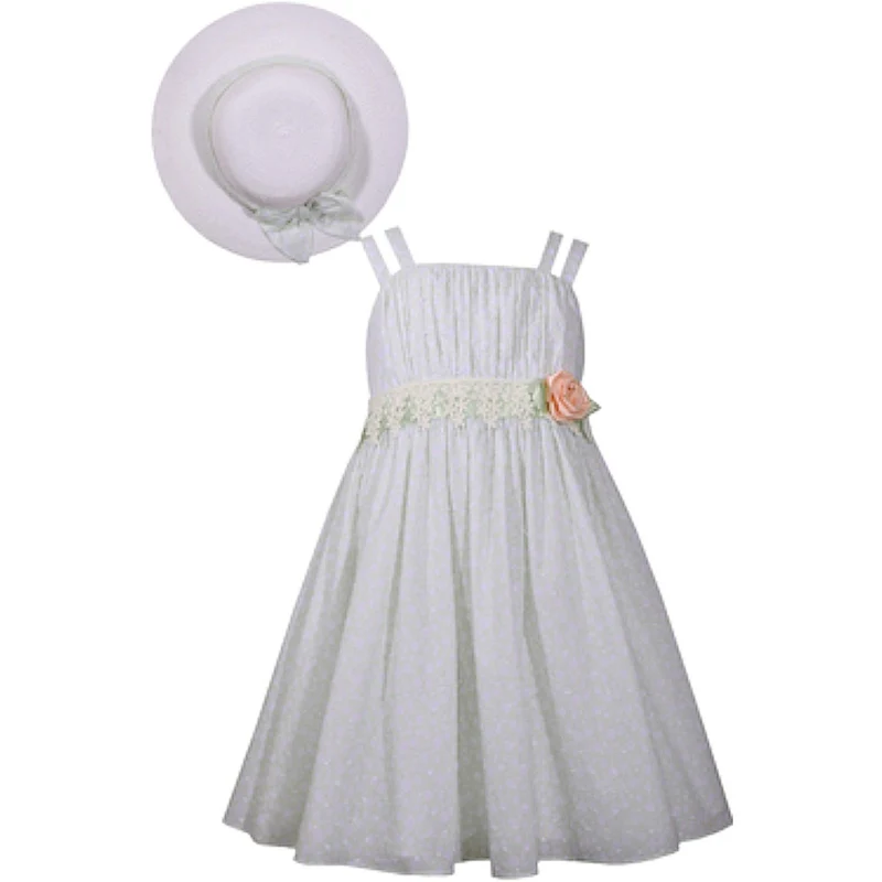 Toddler Girls Mint Easter Dress With Hat