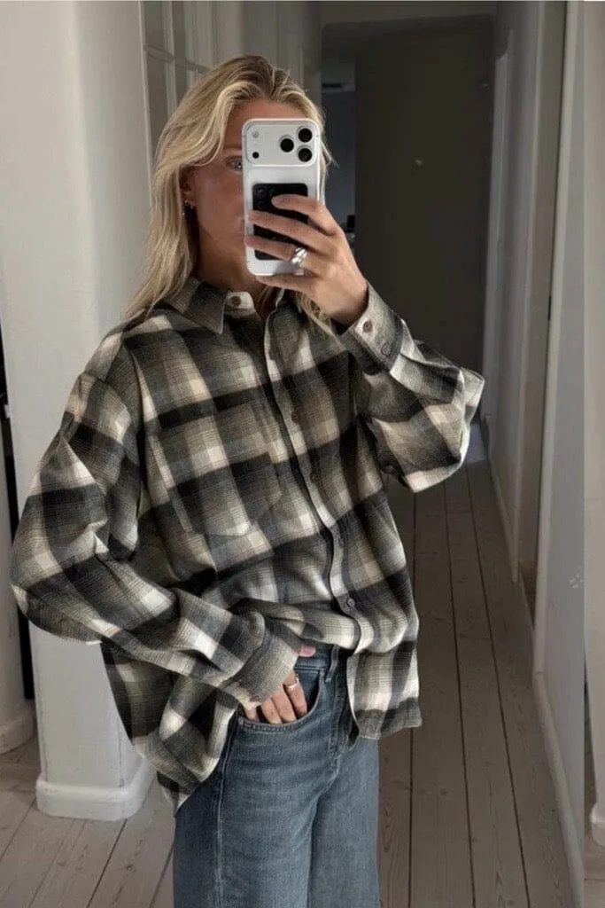 Neo Noir - Dalma Flannel Check Shirt 171678 - 151 - Army