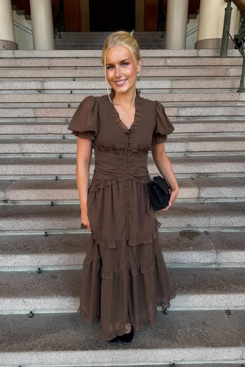 BYIC - Arielic Long Dress A25193 - Dark Brown