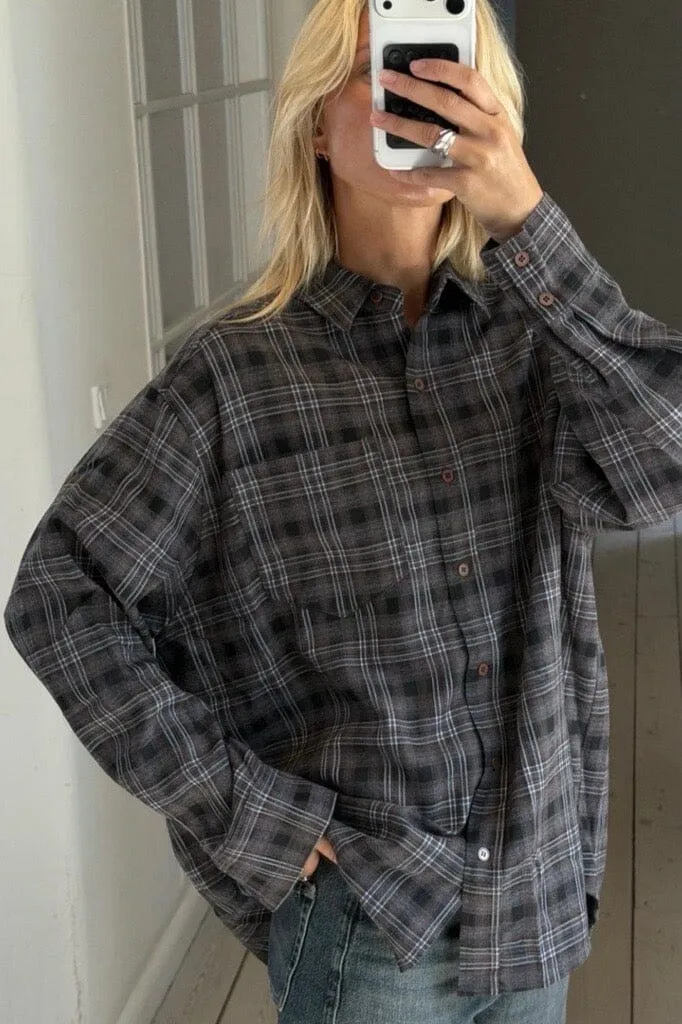 Neo Noir - Dalma Flannel Check Shirt 171678 - 811 - Dark Taupe