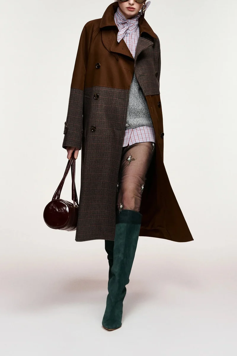 Essentiel Antwerp - Kagu Patchwork Trench Coat - K1ba Combo1 Bear Me