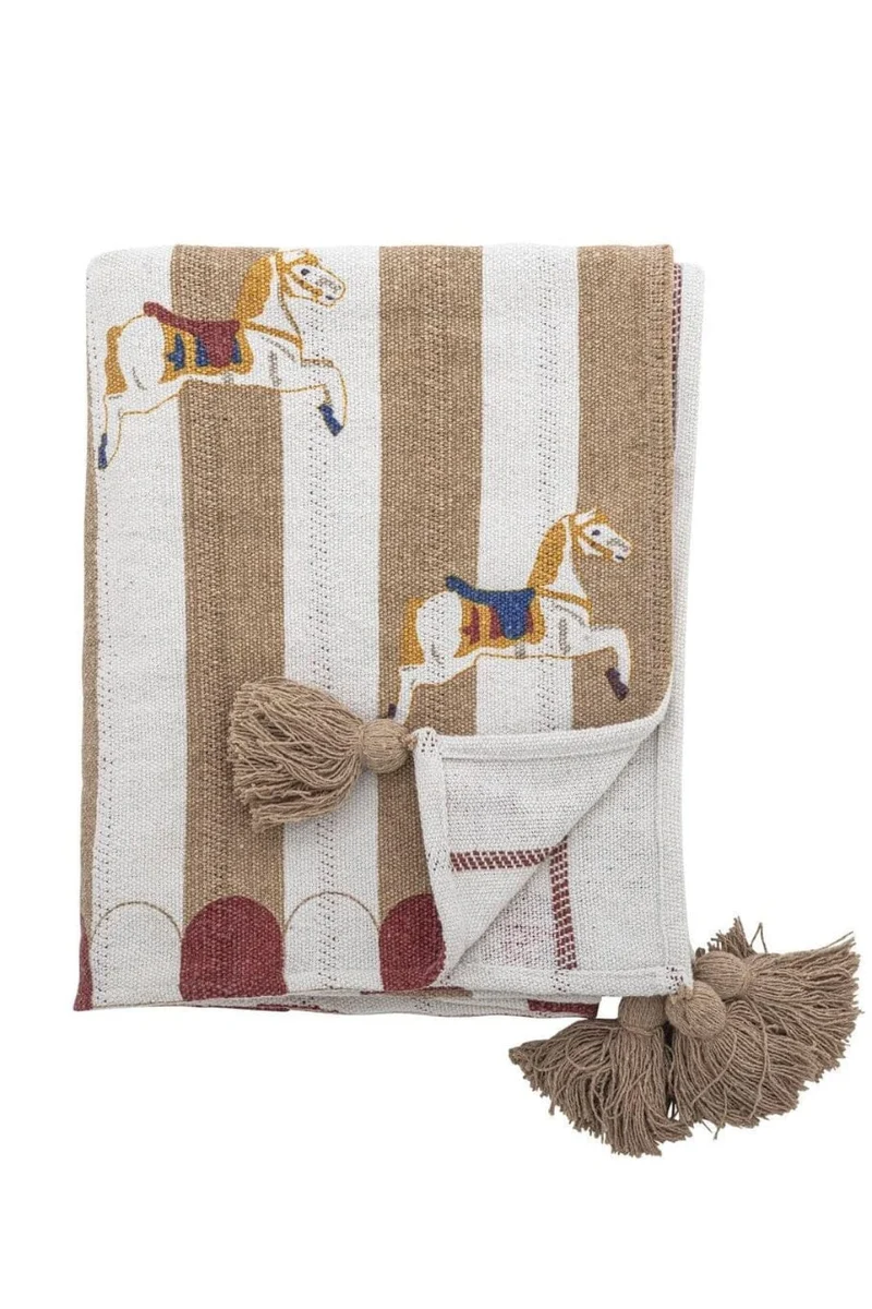 Bloomingville - Merry-go-round Plaid, Natur, Genanvendt Bomuld 82062858 - Nature