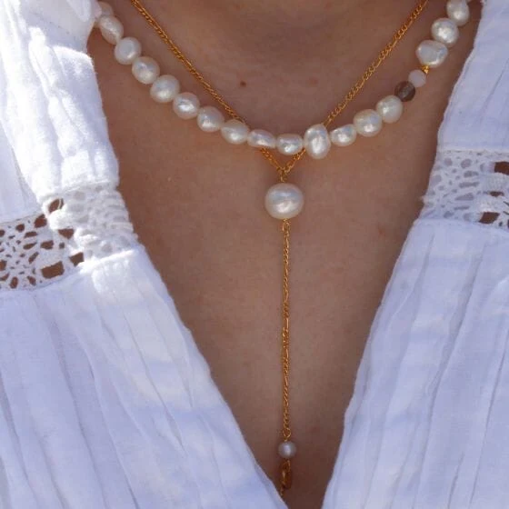 Stine A - Pearl Drop Necklace - 2064-02-OS