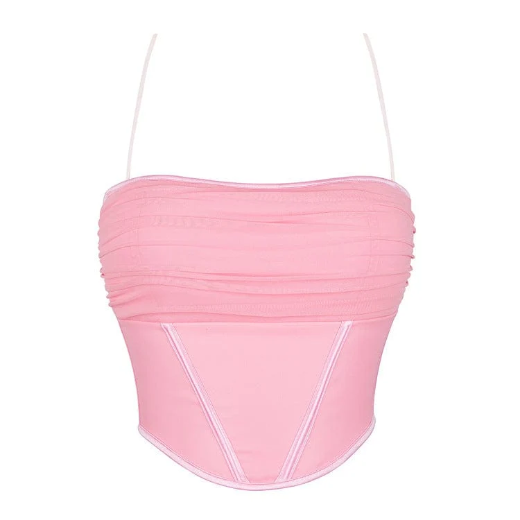 Dam Lolita Ruched Mesh Splice Overbust Corset