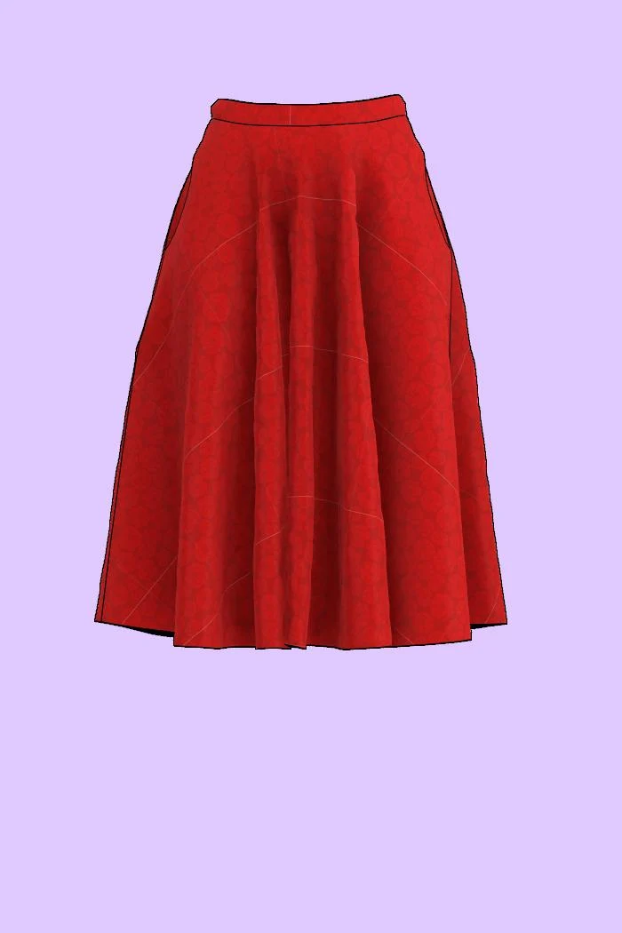 Kjol Cilla - Bluestune red