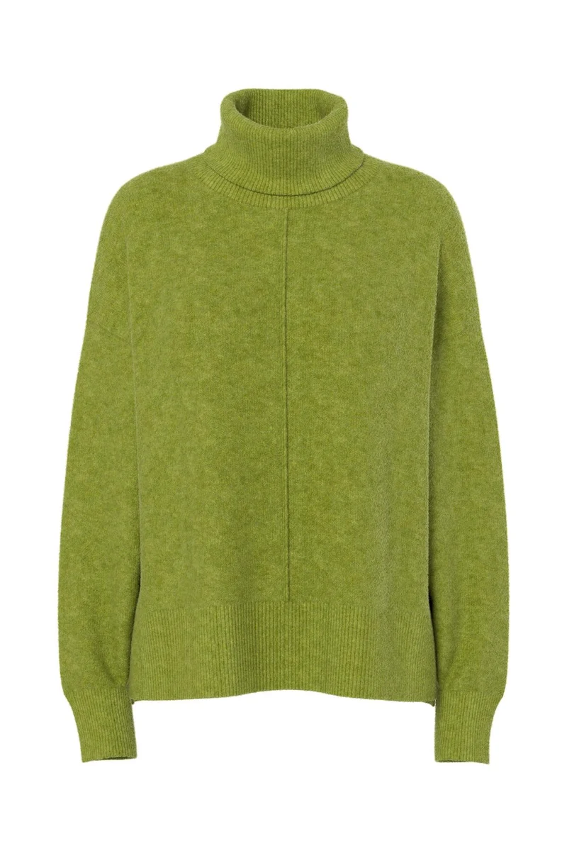 Pieces - Pcmalou Ls Rollneck Knit - 5049933 Woodbine Melange