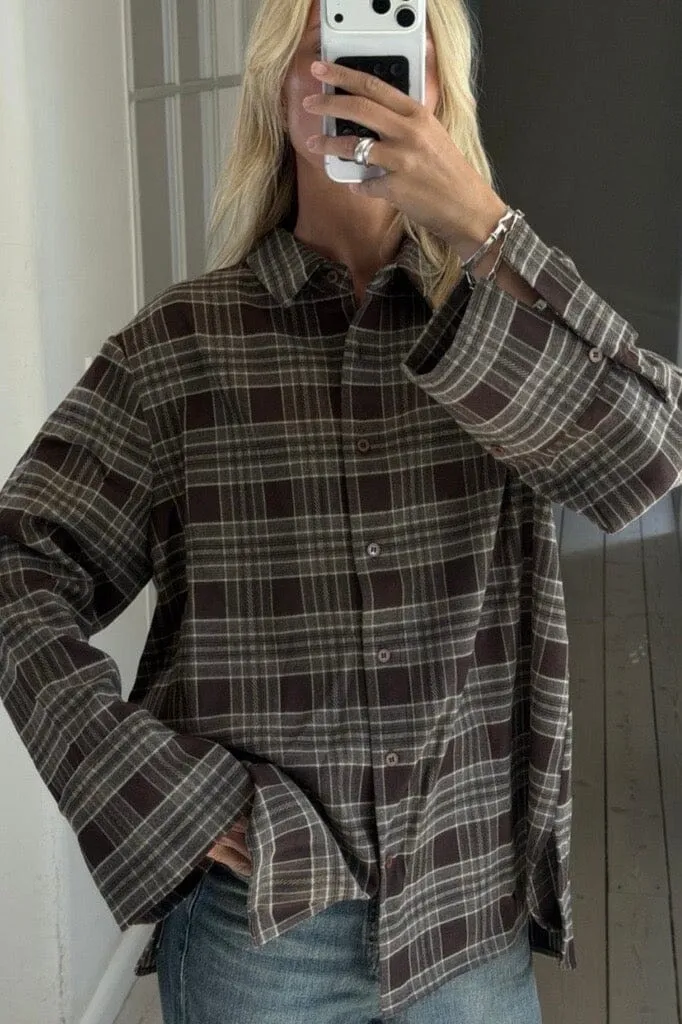 Neo Noir - Dita Flannel Check Shirt 171676 - 210 - Brown
