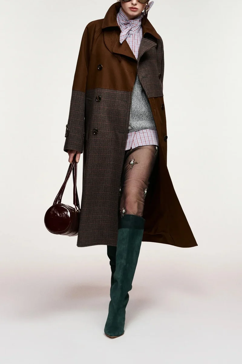 Essentiel Antwerp - Kagu Patchwork Trench Coat - K1ba Combo1 Bear Me