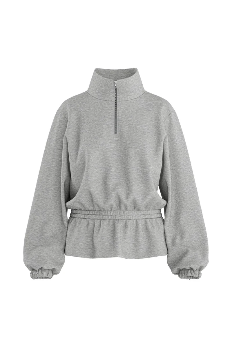 Hypedrop - Hdilse Ls High-Collar Sweat 32001221 - 5276756 - Light Grey Melange