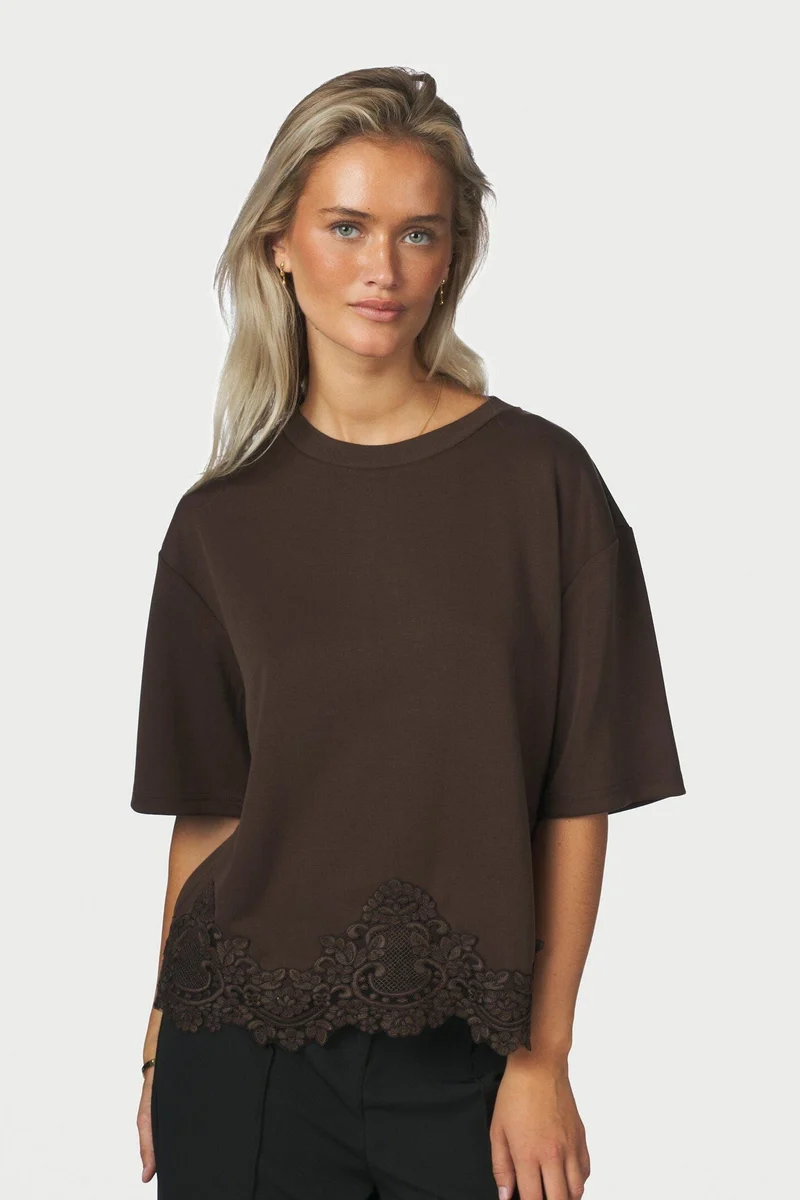 Neo Noir - Iria Lace Tee 170063 - 210 - Brown