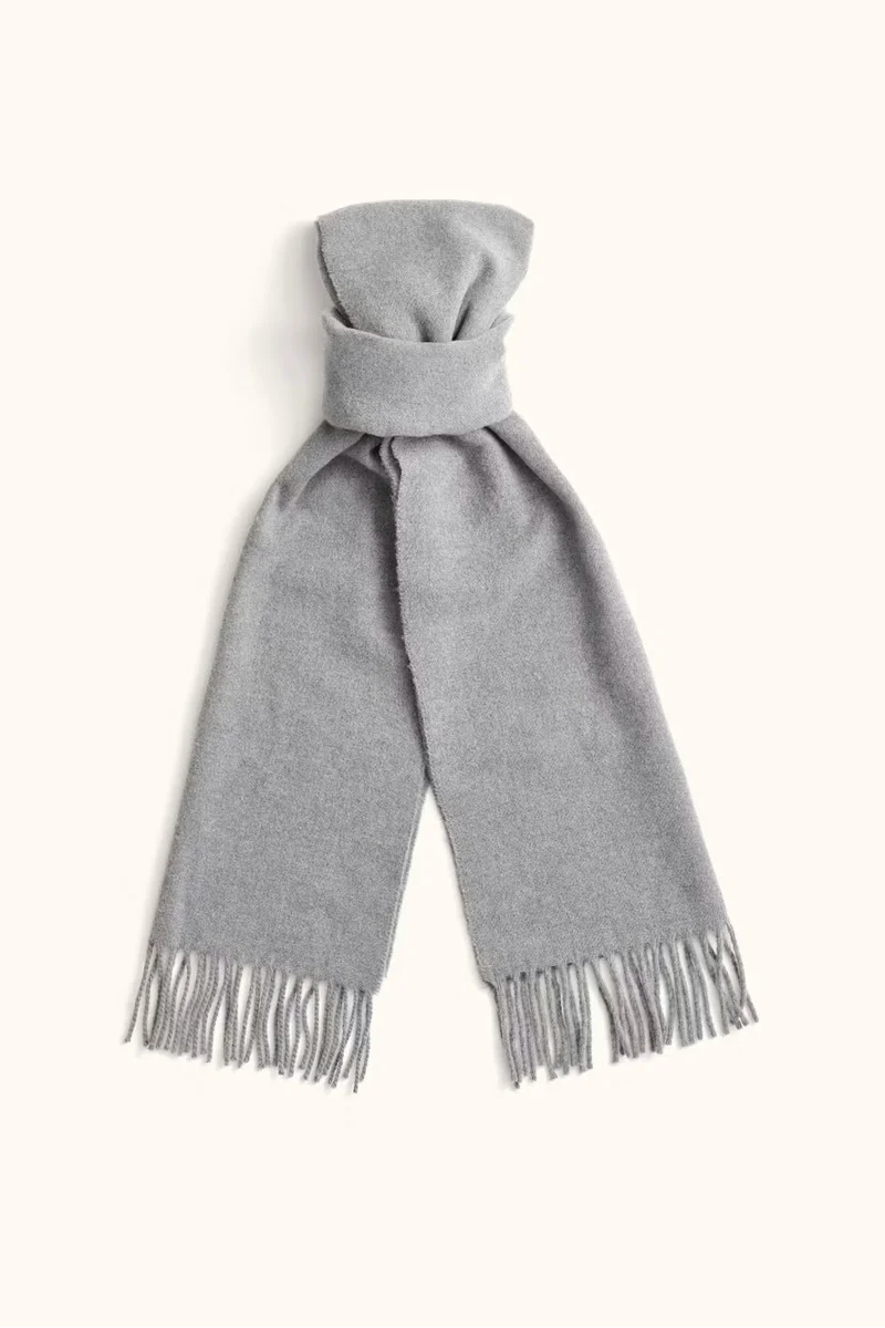 OSCAR JACOBSON Wool Cashmere Scarf - Grey